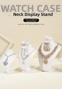 Three-piece beige velvet necklace bust display set for luxury jewelry counters