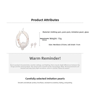 Paramètres de taille détaillés de l'ensemble collier et boucles d'oreilles de Noël