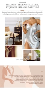 Detail of silver silk satin nightgown featuring delicate lace trim and backless design