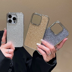 Luxury Electroplated Glitter Phone Case For IPhone 15 14 13 12 11 Pro Max Plus Shiny TPU Soft Shockproof Protective Back Cover