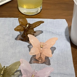 Elegant butterfly hair claws in Morandi jelly colors for women hair styling