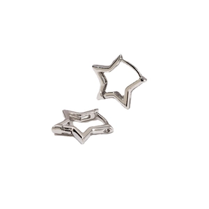Polished 18K gold plated hollow star-shaped hoop earrings in a minimalist design