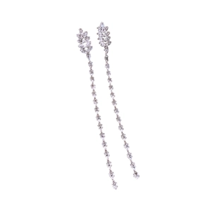 Boucles d'oreilles pendantes plaquées or 18 carats avec zircons cubiques marquise