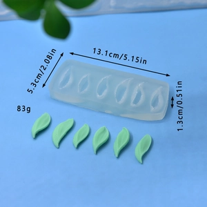 Detail der 6-Loch Silikonform in Blattform für DIY Kuchendekoration und Backen
