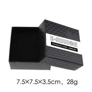 Caja de regalo para joyas negra con funda blanca para collares y pendientes