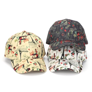 Cappellini da baseball vintage Parigi con torre Eiffel e rose in tre colori