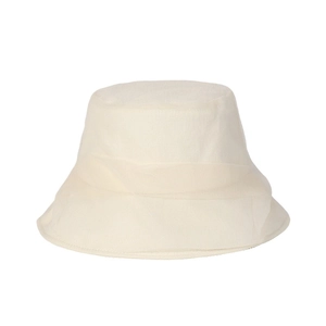 Eleganter cremeweißer Fischerhut aus Organza mit atmungsaktivem minimalistischem Design