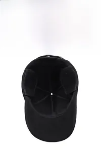 Detailed view of the thick warm fleece lining and earflaps of the winter baseball cap