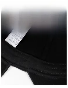 Close-up of the cotton blend inner lining and wide sweatband of the winter baseball cap