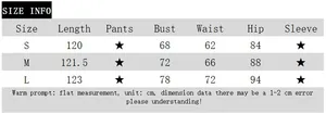 Detailed size chart for the backless high-slit summer maxi dress with measurements