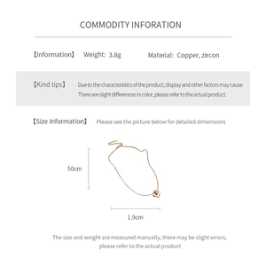 Detailed size specifications for 18K gold plated flower necklace with zircon pendant