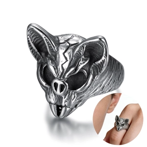 Bat Ring Stainless Steel Gothic Punk Dark Style Retro Jewelry For Men