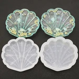 Shell Shaped Silicone Mold For DIY Resin Casting Storage Box Jewelry Tray Scallop Design Translucent Craft Tool