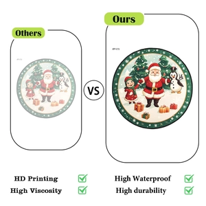 Detail of high-viscosity waterproof Christmas stickers with HD print and holiday scenes