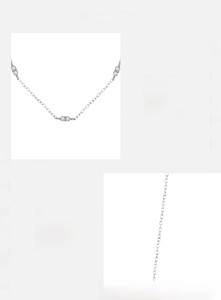 Close-up of 925 sterling silver choker necklace with hand-set 5A cubic zirconia stones