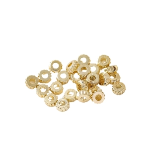 Perle distanziatrici a forma di ingranaggio placcate oro 18K per gioielli DIY e bracciali
