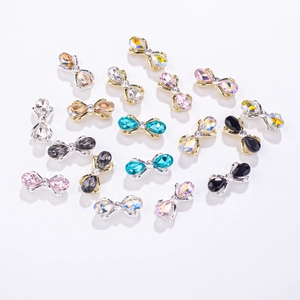 Schleife Nagelkunst Charms Glänzende Strass Zirkon Legierung Schmetterling Knoten Luxus DIY Maniküre Dekoration Für Frauen