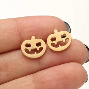 Edelstahl Halloween Kürbis Laterne Ohrstecker Für Damen Hohl Lustig Gruselig Festival Party Schmuck
