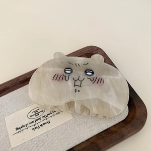 Cute beige acetate cartoon capybara hair claw clip for elegant women styling