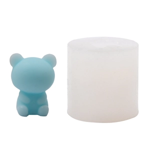 3D bow tie bear silicone mold for scented candles and DIY resin gypsum crafts