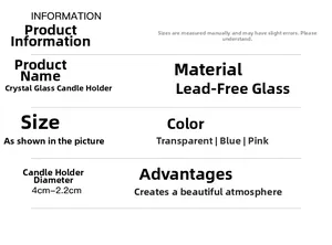 Technische Details für Kerzenhalter aus geriffeltem Glas in verschiedenen Farben