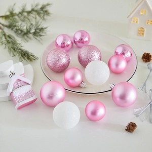 Christmas Ball Ornaments PVC Plastic Hanging Decorations Tree Pendants Glossy Matte Glitter Holiday Decor Mini House