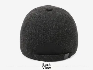 Detailed back view of a men's winter thermal baseball cap with adjustable strap