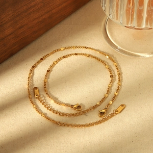 18K Gold Plated Stainless Steel Round Flower Engraved Bracelet Anklet For Women Minimalist Adjustable Ins Fashion Jewelry