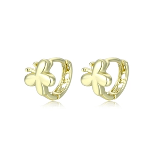 Elegant 18K gold hollow butterfly hoop earrings with minimalist aesthetic design