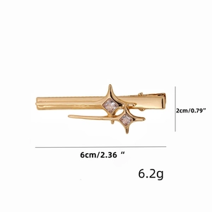 Fermaglio per capelli a stella dorata Y2K con cristalli, accessorio per capelli chic