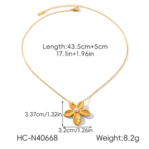 Detaillierte Größentabelle für 18K Gold Blumenkette mit Perlenanhänger und Kettenmaßen