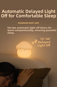Cosy lifestyle scene of a person sleeping beside a mushroom silicone nursery night light