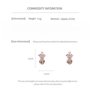 Spécifications détaillées des boucles d'oreilles papillon avec dimensions en cuivre