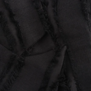 Robe élégante sans manches à double boutonnage noire avec rayures texturées en peluche