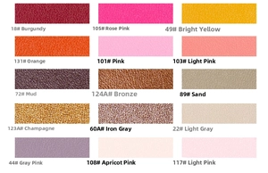 Detailed color swatches showing 15 premium leather textures for multi-use keychains