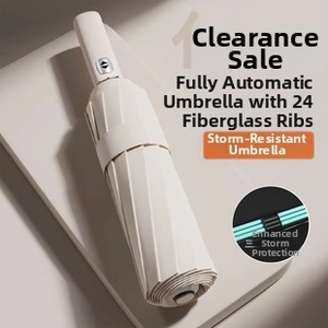 Detail of the 24-rib reinforced fiber frame on an automatic cream capsule umbrella