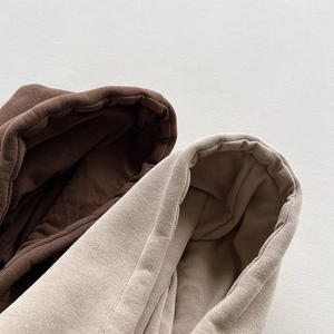 Kids' thick fleece hoodies in coffee and beige, cozy winter hooded sweatshirts for kids
