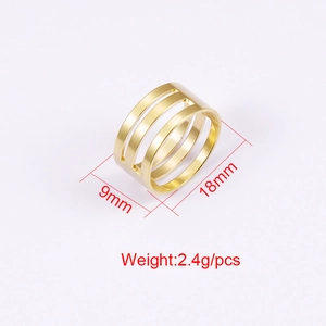 Golden brass jump ring opener tool for jewelry making showing 9mm width and 18mm diameter