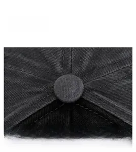 Close-up of baseball cap top featuring durable cotton twill fabric and reinforced stitching