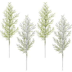 Artificial Pine Branches Cypress Stems Plastic Realistic Snow Flocked For Christmas DIY Crafts Home Decor