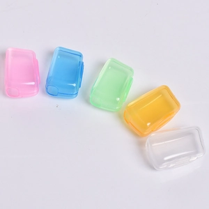 Five-piece portable toothbrush head covers in assorted colors for travel hygiene
