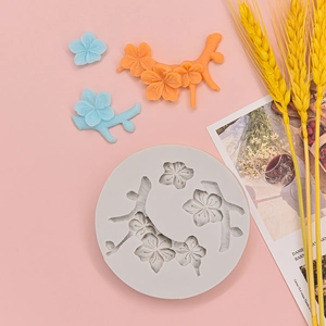 Silicone mold for peach blossom car vent clip decorations, suitable for chocolate and clay
