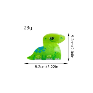 Cute green dinosaur acrylic hair claw clip for girls, size 8.2cm by 5.2cm with blue spots