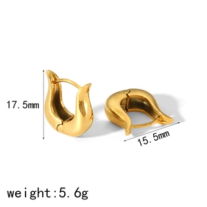 Boucles d'oreilles créoles en forme de U en acier inoxydable plaqué or 18k pour femmes