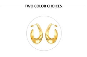 Detailed macro view of golden streamlined twisted stud earrings with mirror finish