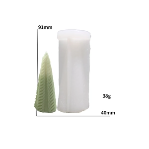 Detailed view of white silicone Christmas tree mold with height 91mm and width 40mm