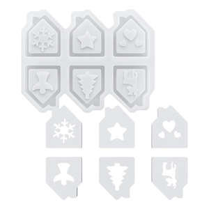 Moule de Noël en silicone avec motifs de flocons, étoiles, anges et rennes