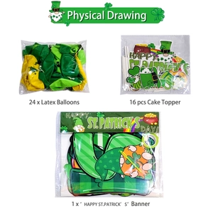 Kit déco Saint-Patrick avec ballons trèfles, bannières et décorations de gâteaux