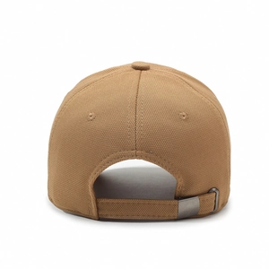 Vue arrière de la casquette de baseball kaki en tissu ananas avec sangle réglable