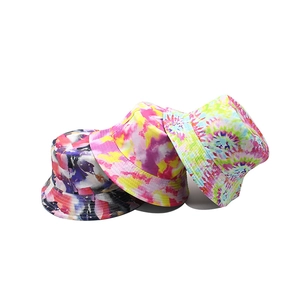 Cappello Alla Pescatora Reversibile Tie Dye Cotone Poliestere Tesa Larga Protezione Solare Streetwear Casual Unisex